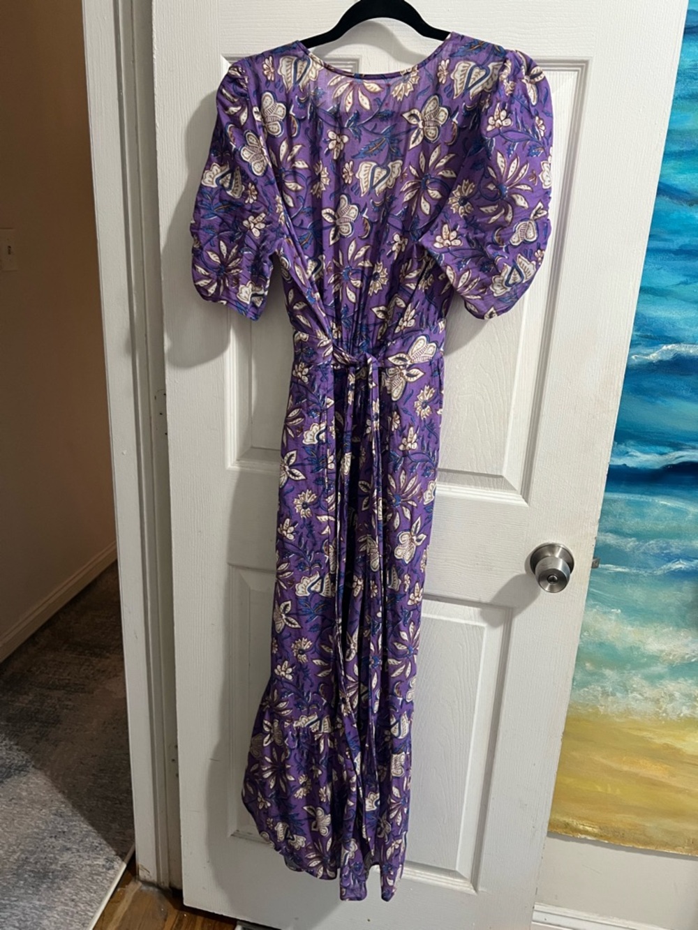 XiRENA Purple Floral Maxi Dress with Puff Sleeves - Picture 8 of 9